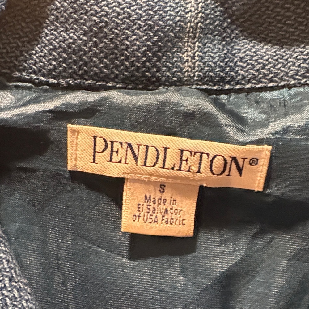 Pendleton Teal Plaid Wool Blazer Jacket - image 2